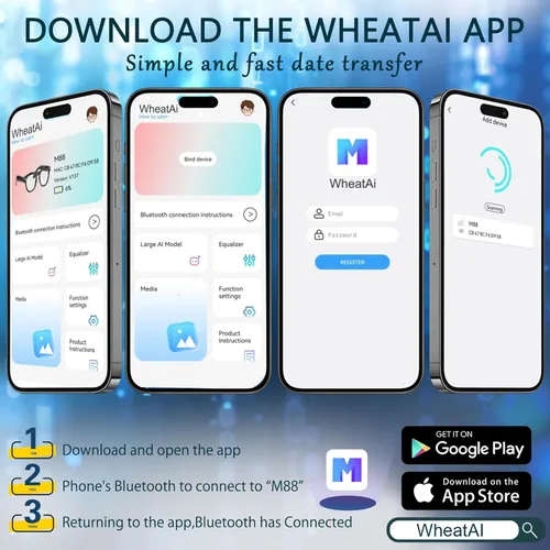 Vista 5 de Gafas Inteligentes con Cámara, Gafas AI, Gafas Bluetooth, Lentes Reemplazables, Batería de 48H para Viajes, Conferencias y Vlogging. Traducción