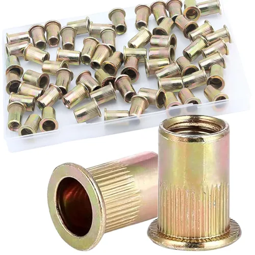 Vista 26 de Kits de tuercas remachables de acero inoxidable SAE y métrico JROUTH, surtido de 380 tuercas remachables y Nutsert, tamaños 8-32 10-24 1/4"-20