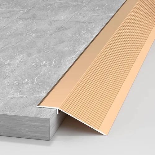 Vista 3 de Transition Strips for Vinyl Flooring, Aluminum Door Ramp/Thresholds Reducer Molding with Non Slip Ribbed, Grey Black Silver Gold 36 40 50 60 70 Inch