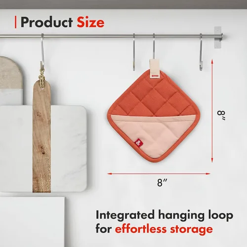 Vista 7 de Hedley & Bennett Soporte para ollas con bolsillo – Soportes para ollas calientes para cocina resistentes al calor – 100% algodón exterior y forro
