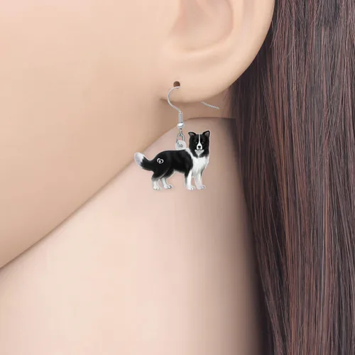 Vista 2 de Aretes acrílicos para perros, joyería de moda para mascotas, para mujeres, niñas, niños, regalo de encanto