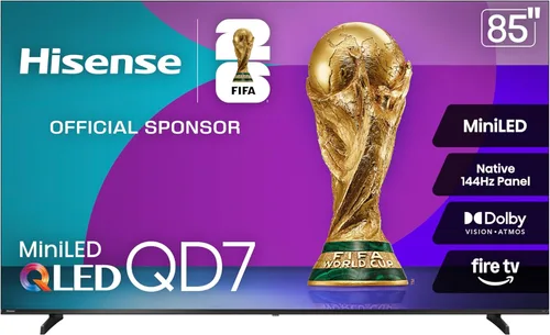 Vista 24 de Hisense Serie QD7 Clase de 65 pulgadas Mini-LED 4K UHD Smart Fire TV (65QD7QF, modelo 2025) - QLED, HDR10+, Dolby Vision, Dolby Atmos, Modo de Juego