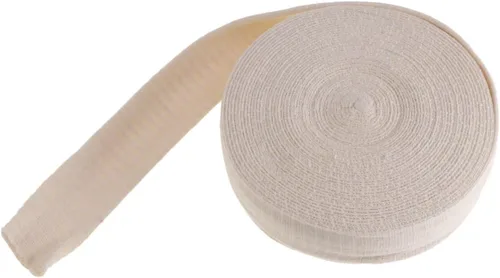 VALICLUD High Elastic Tubular Cotton Bandage Wrap for Men Beige 10m Compression and Support for Sprains Injuries and Recovery for Athletic Use and