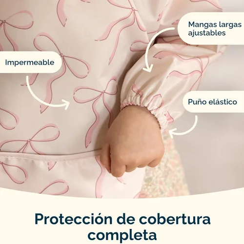 Vista 8 de Tiny Twinkle - Babero a prueba de suciedad para bebés y niños pequeños, bonito, de manga larga, impermeable, lavable a máquina, cierre a prueba