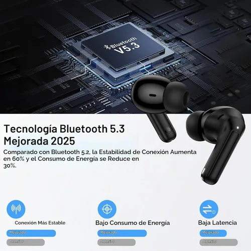 Vista 3 de Auriculares inalámbricos Samsung Auriculares Bluetooth para Samsung Galaxy Negro