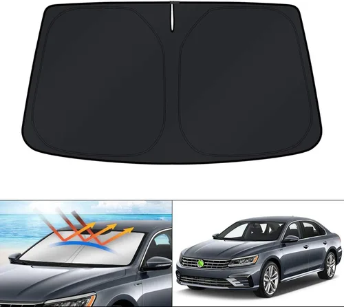 Vista 172 de KUST - Parasol plegable para parabrisas para BMW X1 E84, accesorios 2011 2012 2013 2014 2015, protector de visera de sol ajustable que bloquea