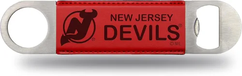 Vista 12 de Rico Industries NHL - Hoja de barra grabada con láser de piel sintética, gran accesorio para bebidas para el día del juego