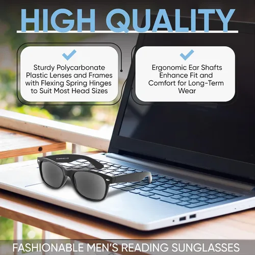 Vista 5 de Yogo Vision Reader Sunglasses for Women and Men, UV400 Tinted Reading Sunglasses 3-Pk