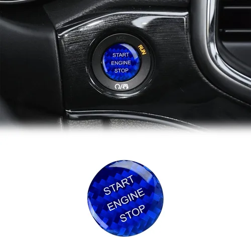 Vista 3 de Compatible con panel de botón de arranque y parada de motor interior de fibra de carbono, accesorios de automóvil para Jeep Grand Cherokee 2014 2015