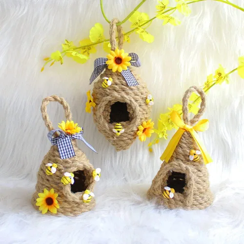 Vista 4 de Decoración de colmena de abejas, bandeja de abejorros para decoración del hogar, mini abejorros, granja, cocina, verano, primavera, decoración