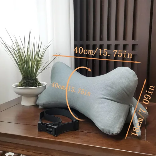 Vista 5 de Almohadas cervicales y cervicales con forma de hueso de perro con funda extraíble lavable con bucles en cualquier extremo para automóvil, autobús