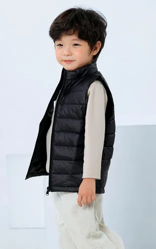Vista 5 de Down Puffer Vest for Boy Girls Lightweight Water-Resistant Winter Jacket Outwear Kids Fall Sleeveless Coats