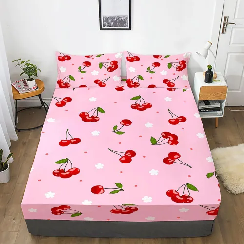 Vista 8 de Juego de Sábanas de Cama Individual para Niñas con Diseño de Axolotl Rosa - Ropa de Cama 3D Kawaii de Océano - Juego de Sábanas de Microfibra Super