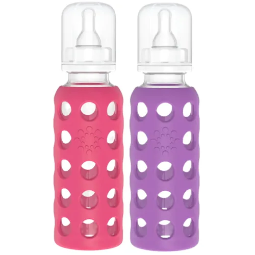 Vista 24 de Lifefactory Biberón de vidrio sin BPA Funda protectora de silicona Paquete de 2 de 4 onzas Manta