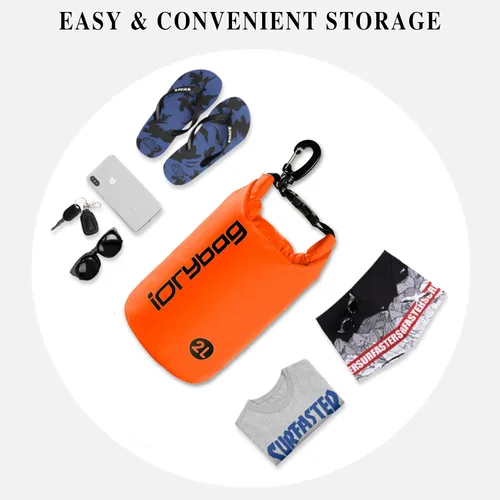 Vista 5 de [Usado] IDRYBAG Bolsa seca para kayak impermeable 2L/5L/10L/15L/20L, pequeña bolsa impermeable para navegación