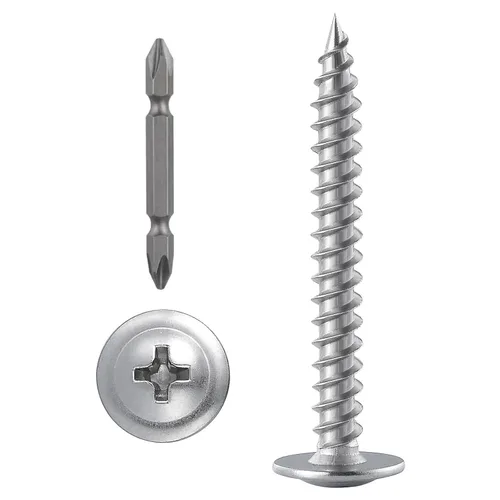 Vista 27 de Tornillos para madera de cabeza segmentada Phillips, de acero inoxidable 410, metal autorroscante rápido, 350 unidades, de 5/8 pulgadas #8