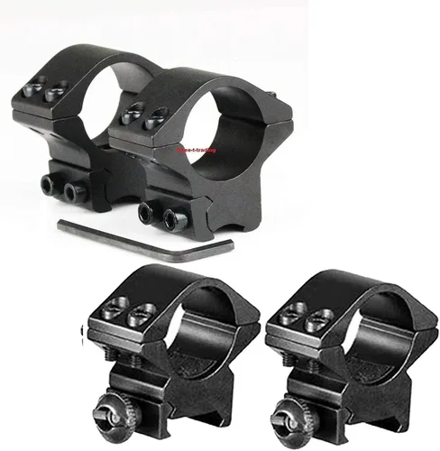 Vista 6 de 360 Tactical 2 anillos de alcance de rifle de perfil medio y bajo de 1 pulgada para anillos ópticos de riel de cola de milano de 0.433 in
