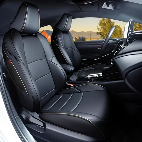 Vista 11 de HKZ Funda de asiento especial personalizada para Toyota Corolla (Beige, 2014-2019 Corolla L LE Eco XLE Sedan)