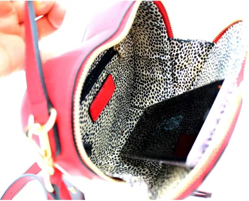 Vista 5 de Bolso cruzado con forma de corazón para niñas y mujeres, material de cuero vegano, bolso de mano con asa pequeña