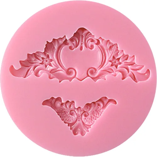 Vista 5 de Funshowcase Flourish Scroll Lace Fondant Molde de silicona para decoración de pasteles, proyectos de manualidades de arcilla polimérica