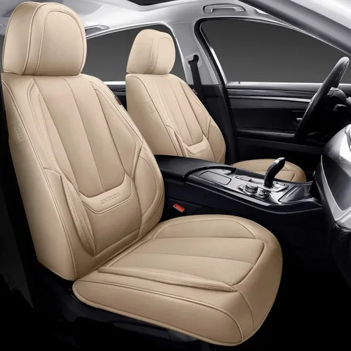 Vista 29 de Coverado Fundas de asiento de automóvil, fundas de asiento delantero, funda de asiento de automóvil beige, protector de asiento de automóvil