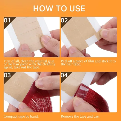 Vista 6 de DOORES Cinta para Extensiones de Cabello, 120 Pestañas de Cinta Duradera de Doble Cara para Extensiones de Cabello, Cintas Invisibles con Fuerte