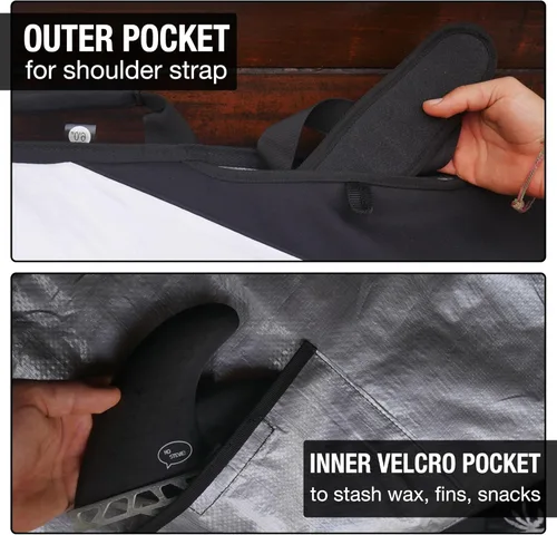 Vista 6 de Bolsa para tabla de surf Ho Stevie! - Bolsa de día con cremallera - Se adapta a todas las formas de tablas de surf - Acolchado de espuma y cubierta