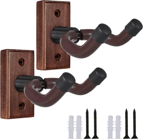 Vista 9 de Sound harbor Colgador de pared para guitarra, colgador de pared de madera maciza, 1 paquete