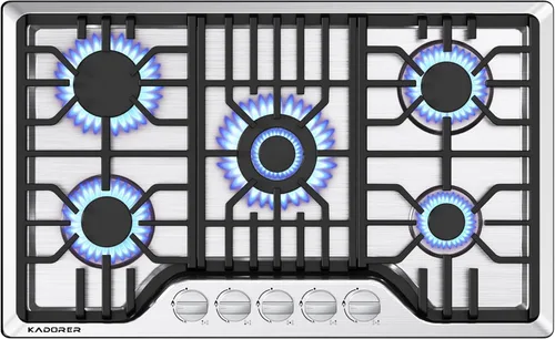 Vista 8 de Placa de cocina de gas de 24 pulgadas, estufa de gas integrada con 4 quemadores, cocinas convertibles NG/LPG, placa de cocina de propano de doble