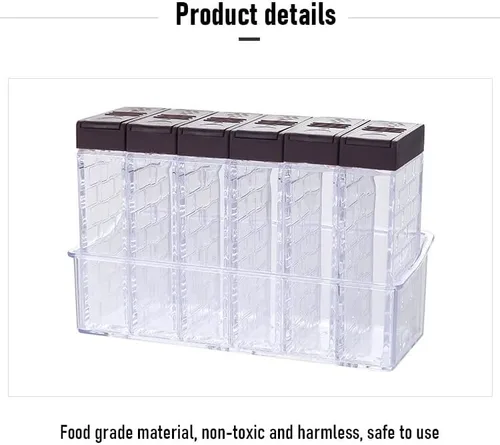 Vista 4 de ZHUHW - Caja de condimentos de cocina para el hogar, tarro de sal y pimienta, rociador de especias, contenedor de almacenamiento de botellas