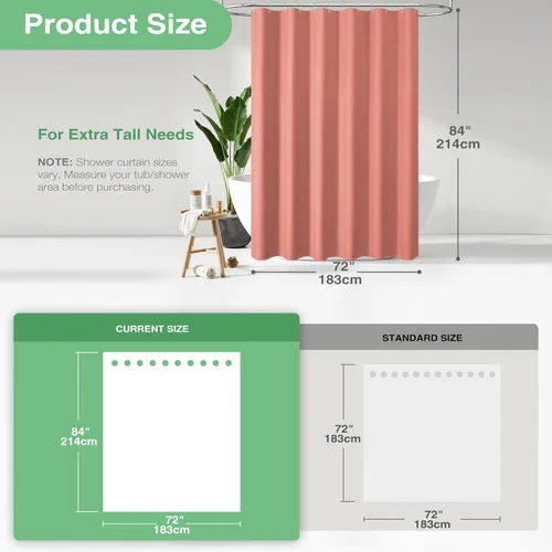 Vista 728 de Cortina de ducha de tela Dynamene verde oscuro - Cortinas de baño de tela de nido de abeja texturizadas resistentes, juego de cortinas de baño