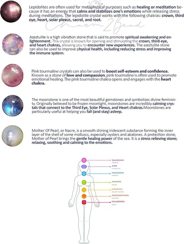 Vista 9 de Pulsera curativa de cristal natural con piedras preciosas, cuarzo rutilado, piedra lunar, cuarzo hecho a mano, pulsera de diseño original