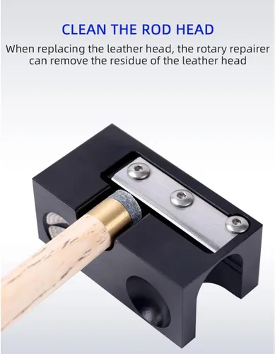 Vista 3 de Scott Edward Moldeador de punta de taco de piscina de aluminio 8 en 1, herramienta de accesorios para tacos de billar, herramienta de reparación