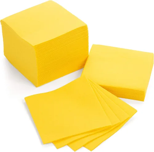 Vista 18 de AH AMERICAN HOMESTEAD Servilletas de cóctel de papel, servilletas desechables similares al lino, 4.75 x 4.75 pulgadas, servilletas cuadradas a