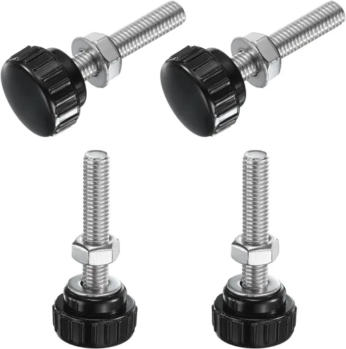 Vista 91 de Uxcell - 4 juegos de pomos moleteados con tornillos de pulgar, tuercas y arandelas, rosca macho métrica M3 x 30 mm, 14 mm de plástico, cabeza de 304