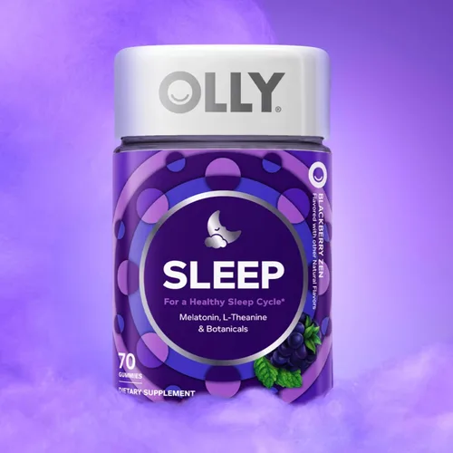 Vista 10 de OLLY Gomitas para Dormir, 3 mg de Melatonina, L-Teanina, Manzanilla, Bálsamo de Limón, Ayuda para Dormir, Sabor a Mora - 70