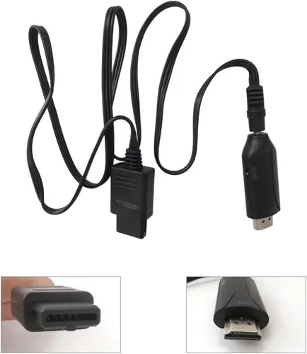 Vista 8 de Adaptador de convertidor HDMI prémium para N64GameCubeSNES Plug and Play 1M macho a macho 1080P Nintendo 64 a HDMI Converte