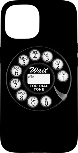 Vista 6 de Divertida caja del teléfono del dial rotatorio analógico retro retro negro lindo negro para el iPhone 17