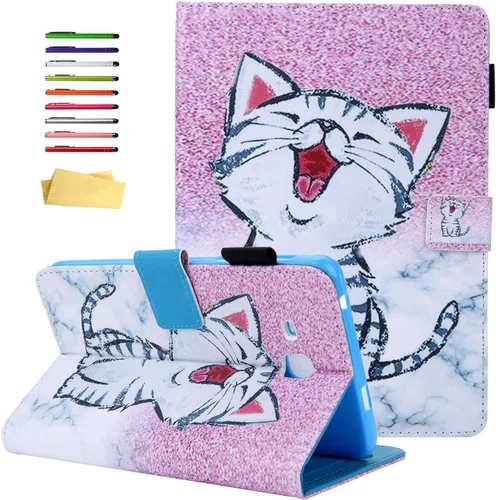 Funda para Samsung Galaxy Tab A 7.0 pulgadas Tablet 2016 SM-T280/T285, con soporte para lápiz, ranuras para tarjetas, cuero sintético, soporte de