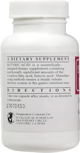 Vista 2 de Ecological Formulas Butirato de calcio y magnesio (ácido btírico), apoya la salud intestinal. Paquete de 1, crema, 90 cápsulas