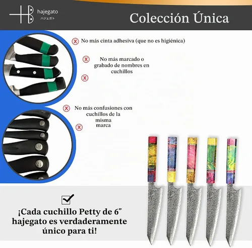 Vista 5 de Cuchillo de chef damasceno pequeño único de una pieza, mango profesional, cuchillo de cocina japonés de 6 pulgadas VG10 de 67 capas de acero