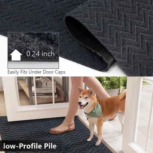 Vista 5 de Alfombra de pasillo impermeable para interiores y exteriores, 2 x 2 pies, pasillo, cocina, entrada, dormitorio, con parte trasera de goma