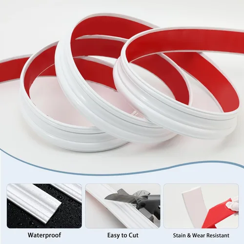 Vista 3 de Moldura de pared para despegar y pegar, tira flexible de moldeo para riel de silla, para marco de espejo, protección de pared y decoración del hogar