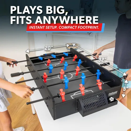 Vista 6 de Juego de futbolín de mesa GoSports de 32 pulgadas - Roble o Negro Tabletop, Foosball, Oak, Black