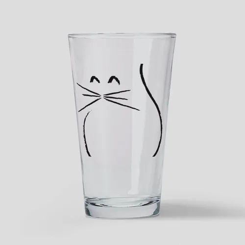 Vista 23 de CafePress Otro Black Cat - Vaso de pinta, 16 onzas Transparente - Otro vaso de pinta de gato negro