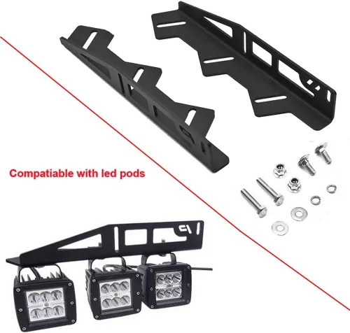 Vista 3 de Soportes de montaje de ubicación de luces antiniebla para parachoques delantero oculto triple compatible con Ford Raptor 2017-2020