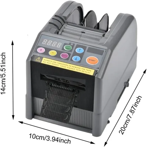 Vista 2 de Dispensador de cinta de corte de cinta eléctrica 0.236-2.362 in de ancho dispensador automático de cinta de oficina multiusos para cinta de papel