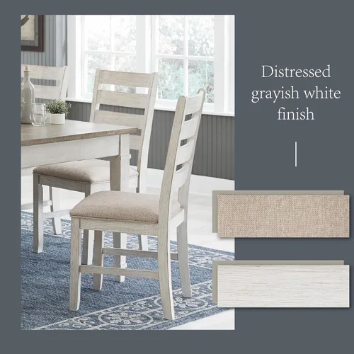 Vista 9 de Signature Design by Ashley Skempton - Silla de comedor moderna de granja, 2 unidades, diseño de respaldo de escalera, madera, 17.75 pulgadas