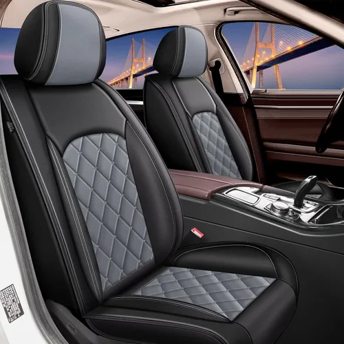 Vista 12 de Fundas de asiento de automóvil para GMC Acadia 2017-2023 2024, de cuero transpirable, juego de fundas de asiento delantero para Acadia