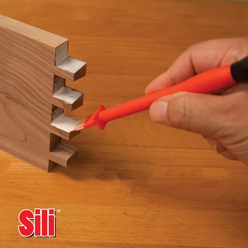 Vista 5 de Sili -Cepillo - Cepillo de silicona (punta de 1 pulgada) pegamento se seca y despega. Ideal para trabajos de madera, artes, manualidades, alrededor